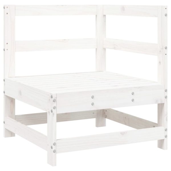 7 pcs conjunto lounge de jardim pinho maciço branco - Image 3