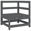 7 pcs conjunto lounge de jardim pinho maciço cinza - Image 3
