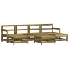7 pcs conjunto lounge de jardim madeira de pinho impregnada - Image 2