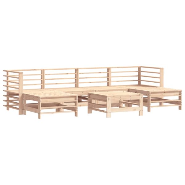 7 pcs conjunto lounge de jardim pinho maciço - Image 2