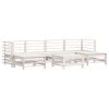7 pcs conjunto lounge de jardim pinho maciço branco - Image 2