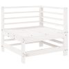 7 pcs conjunto lounge de jardim pinho maciço branco - Image 3