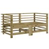 7 pcs conjunto lounge de jardim madeira de pinho impregnada - Image 3
