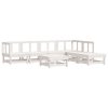 7 pcs conjunto lounge de jardim pinho maciço branco - Image 2