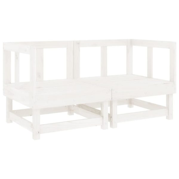 7 pcs conjunto lounge de jardim pinho maciço branco - Image 3