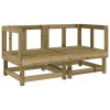 7 pcs conjunto lounge de jardim madeira de pinho impregnada - Image 3