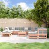 11 pcs conjunto lounge de jardim madeira de douglas maciça
