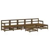 7 pcs conjunto lounge jardim madeira pinho maciça castanho-mel - Image 2