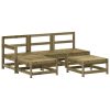 5 pcs conjunto lounge de jardim madeira de pinho impregnada - Image 2