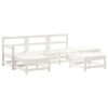 6 pcs conjunto lounge de jardim pinho maciço branco - Image 2