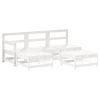5 pcs conjunto lounge de jardim madeira de pinho maciça branco - Image 2