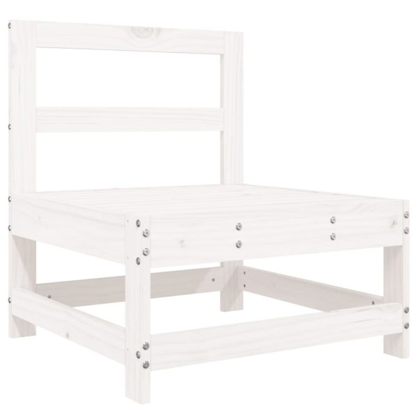 5 pcs conjunto lounge de jardim madeira de pinho maciça branco - Image 3