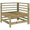 5 pcs conjunto lounge de jardim madeira de pinho impregnada - Image 3