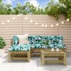 5 pcs conjunto lounge de jardim madeira de pinho impregnada