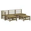 5 pcs conjunto lounge de jardim madeira de pinho impregnada - Image 2