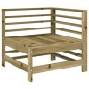 5 pcs conjunto lounge de jardim madeira de pinho impregnada - Image 3