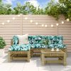 5 pcs conjunto lounge de jardim madeira de pinho impregnada