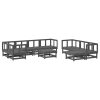 10 pcs conjunto lounge de jardim pinho maciço cinza - Image 2