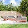 10 pcs conjunto lounge de jardim madeira de douglas maciça