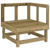 10 pcs conjunto lounge de jardim madeira de pinho impregnada - Image 3