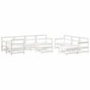 10 pcs conjunto lounge de jardim pinho maciço branco - Image 2