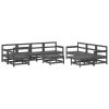 10 pcs conjunto lounge de jardim pinho maciço cinza - Image 2