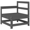 10 pcs conjunto lounge de jardim pinho maciço cinza - Image 3