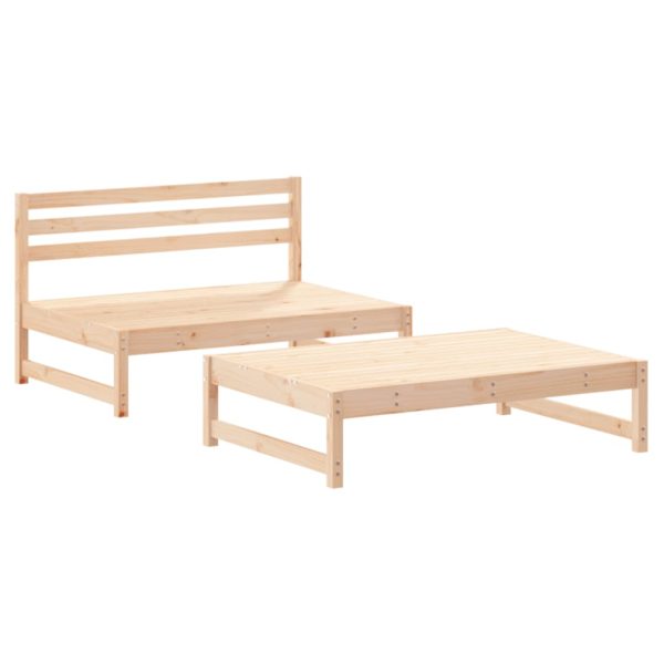 2 pcs conjunto lounge de jardim madeira de pinho maciça - Image 2