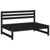 2 pcs conjunto lounge de jardim madeira de pinho maciça preto - Image 3