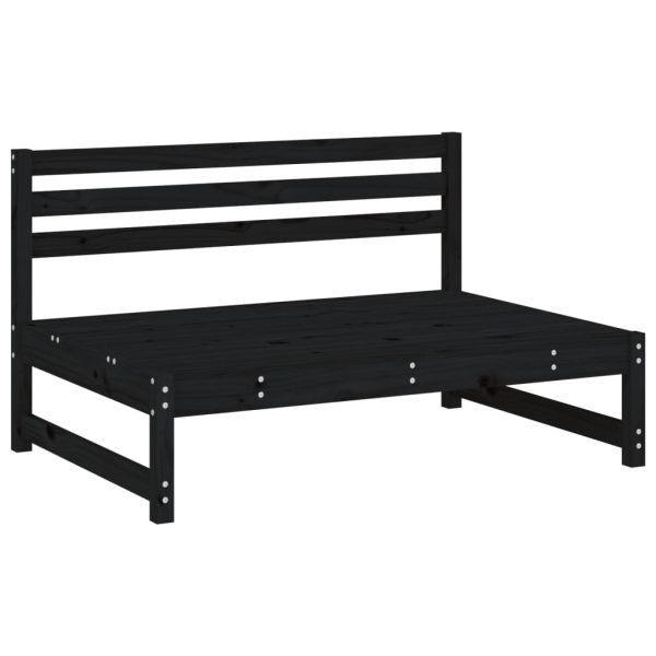 2 pcs conjunto lounge de jardim madeira de pinho maciça preto - Image 3