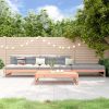 4 pcs conjunto lounge de jardim madeira de douglas maciça