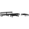 5 pcs conjunto lounge de jardim madeira de pinho maciça preto - Image 2
