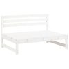 6 pcs conjunto lounge de jardim pinho maciço branco - Image 3