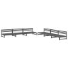 6 pcs conjunto lounge de jardim pinho maciço cinzento - Image 2
