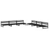 6 pcs conjunto lounge de jardim pinho maciço preto - Image 2