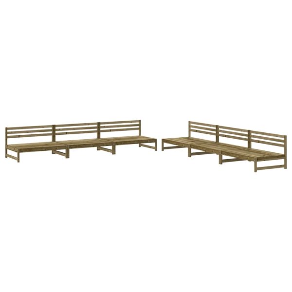 6 pcs conjunto lounge de jardim madeira de pinho impregnada - Image 2