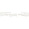 6 pcs conjunto lounge de jardim pinho maciço branco - Image 2