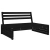 2 pcs conjunto lounge de jardim madeira de pinho maciça preto - Image 3