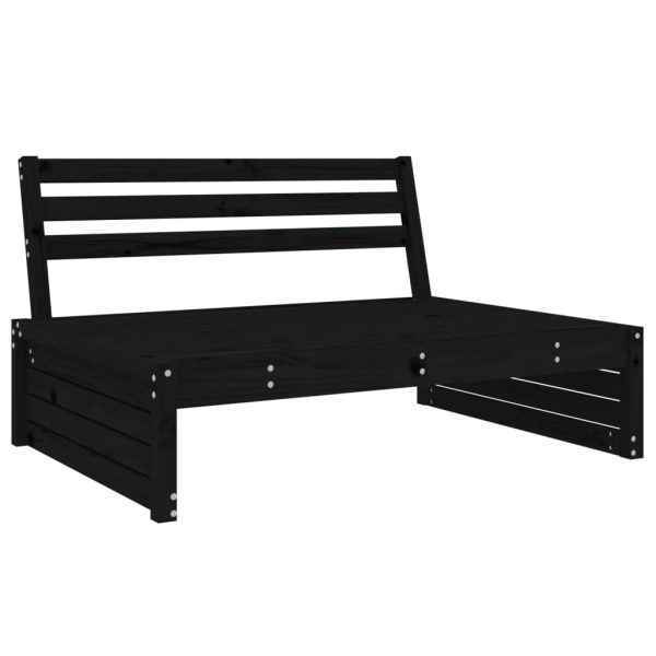 2 pcs conjunto lounge de jardim madeira de pinho maciça preto - Image 3
