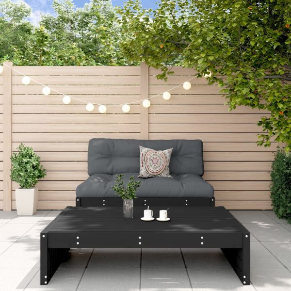 2 pcs conjunto lounge de jardim madeira de pinho maciça preto