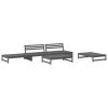 5 pcs conj. lounge de jardim madeira de pinho maciça cinzento - Image 2