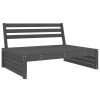 5 pcs conj. lounge de jardim madeira de pinho maciça cinzento - Image 3