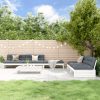 6 pcs conjunto lounge de jardim pinho maciço branco