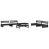 6 pcs conjunto lounge de jardim pinho maciço preto - Image 2