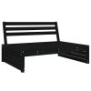 6 pcs conjunto lounge de jardim pinho maciço preto - Image 3