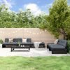 6 pcs conjunto lounge de jardim pinho maciço preto