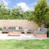6 pcs conjunto lounge de jardim madeira de douglas maciça