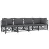 4 pcs conjunto lounge de jardim com almofadões aço antracite - Image 3