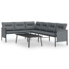2 pcs conjunto lounge de jardim aço antracite - Image 2