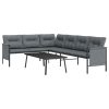 2 pcs conjunto lounge de jardim aço antracite - Image 3
